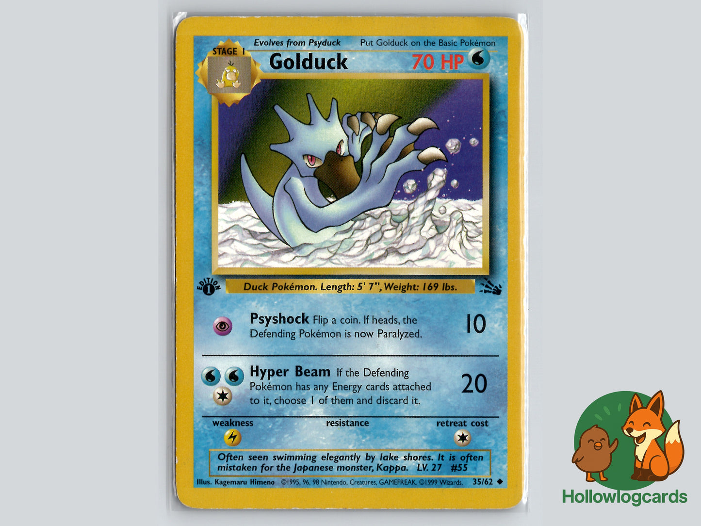1st Edition - Golduck - Fossil [35/62] - 1999 WOTC - Himeno