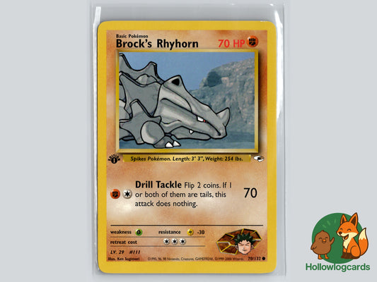 1st Edition - Brocks Rhyhorn - Gym Heroes [70/132] - WOTC