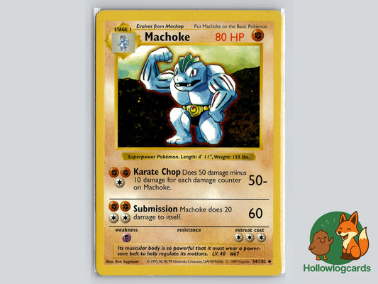 Machoke SHADOWLESS - 34/102 base set - WOTC