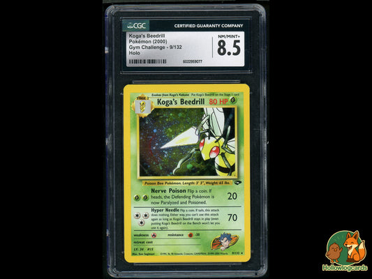 Graded Kogas Beedrill (9/132) - Gym Challenge - Holo - CGC 8.5 - WOTC