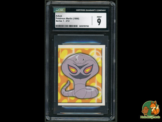 Graded Arbok - Pokemon Merlin (1998) - Series 1 #212 - CGC Mint 9