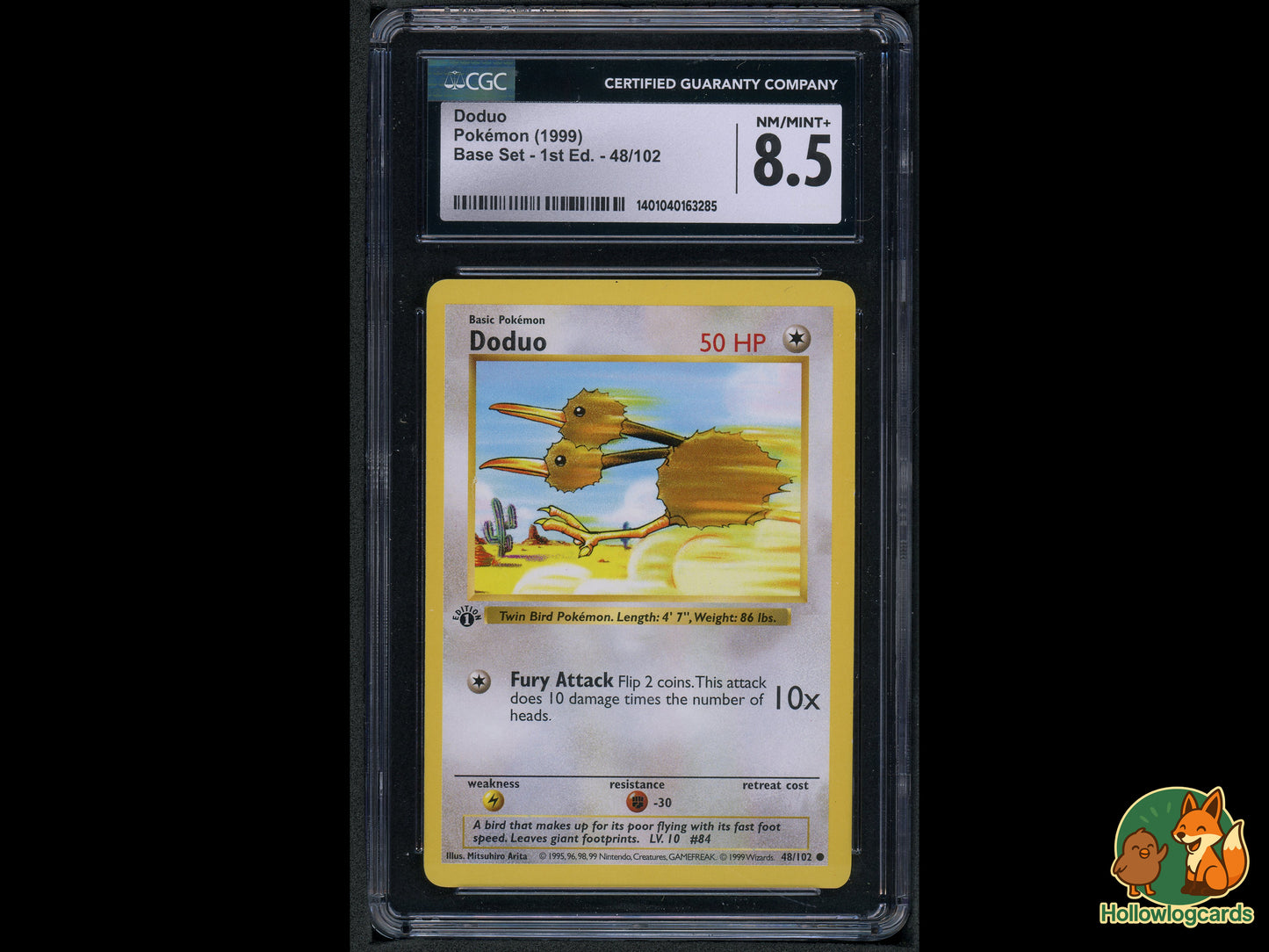 Graded 1st Edition - Doduo - Base Set 48/102 - WOTC - CGC 8.5 - Arita