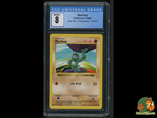Graded Machop - Base Set Shadowless [52/102] - CGC 8 WOTC - Arita