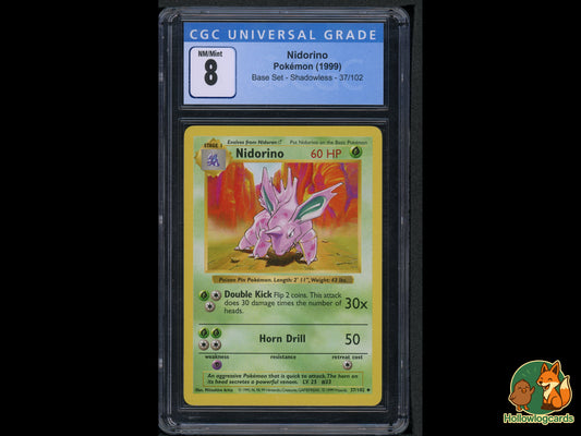 Graded Nidorino - Base Set Shadowless [37/102] - CGC 8 WOTC - Arita
