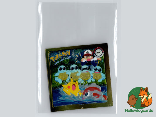 Ash & Squirtle Squad [Pikachu] - Gold Holo- R14 - Artbox Sticker - Nintendo