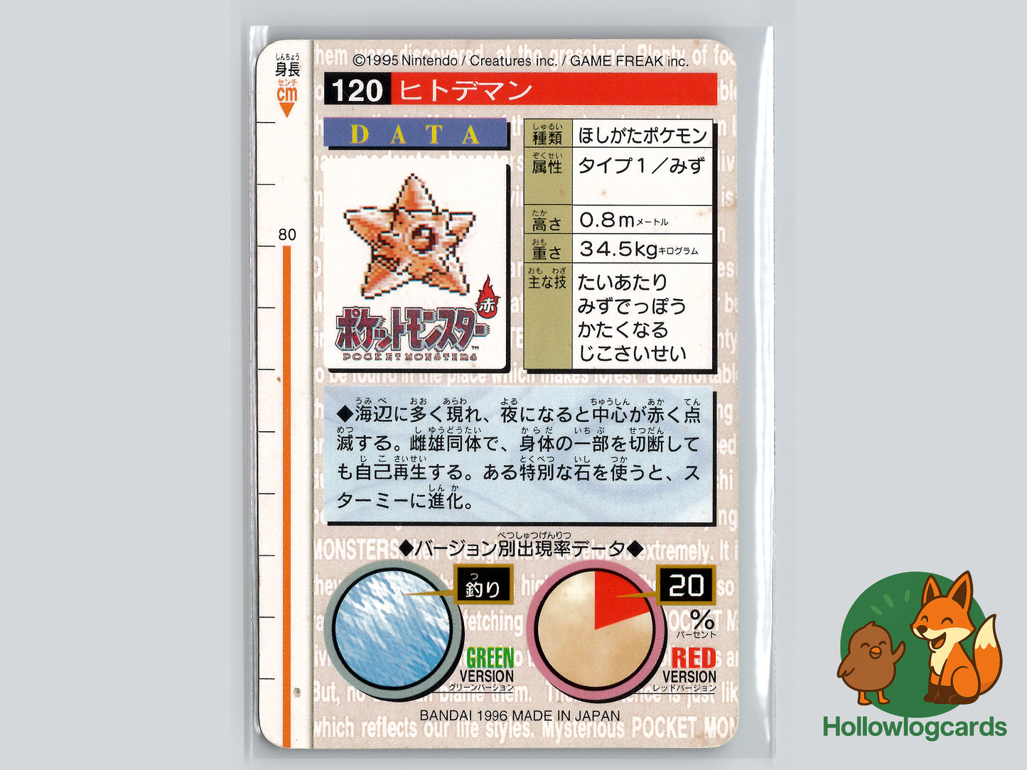 Staryu - No.120 - Bandai Carddass 1996 (JAP)