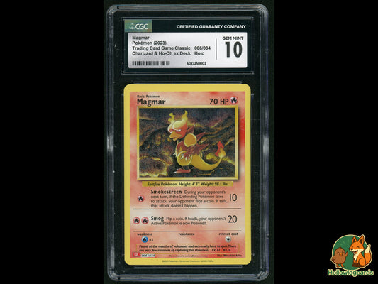 Graded Magmar - Holo -Charizard & Ho-Oh ex Deck 006/034 - Arita CGC 10