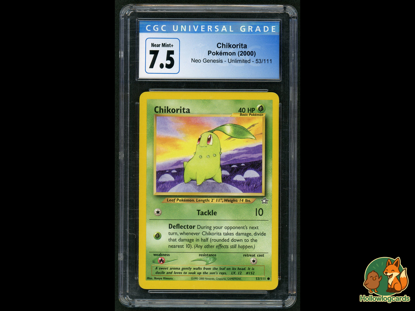 Graded Chikorita - Neo Genesis 53/111 - WOTC - Kimura CGC 7.5