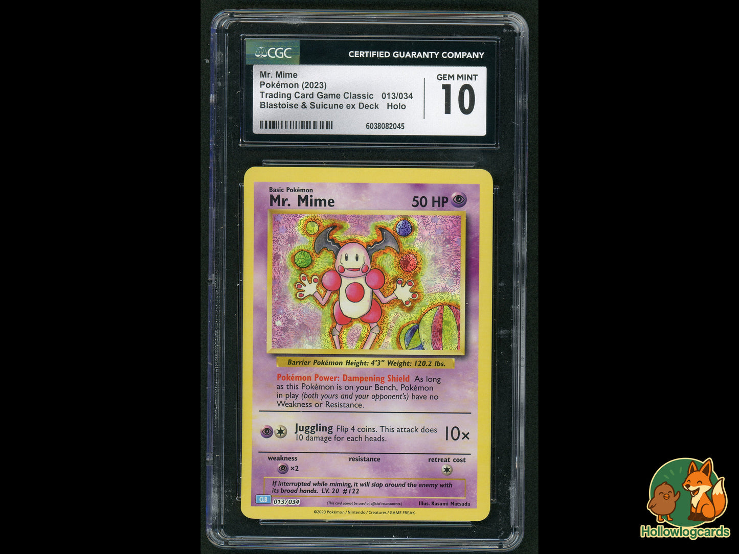 Graded Mr. Mime - Holo -Blastoise & Suicune ex Deck 013/034 - Matsuda CGC 10