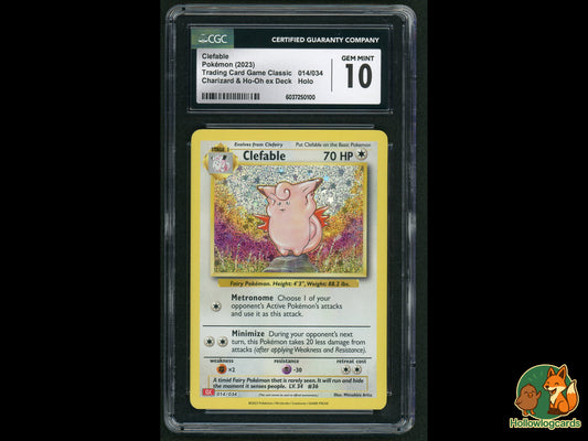 Graded Clefable - Holo - Charizard & Ho-Oh ex Deck 014/034 - Arita CGC 10