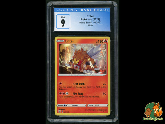 Graded Entei - Holo -Battle Styles 020/163 - Akyama CGC 9