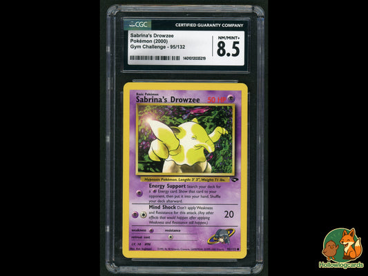 Graded Sabrina's Drowzee - Gym Challenge 95/132 - WOTC - Sugimori CGC 8.5