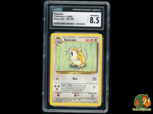 Graded Raticate (40/102) - Base Set - CGC 8.5