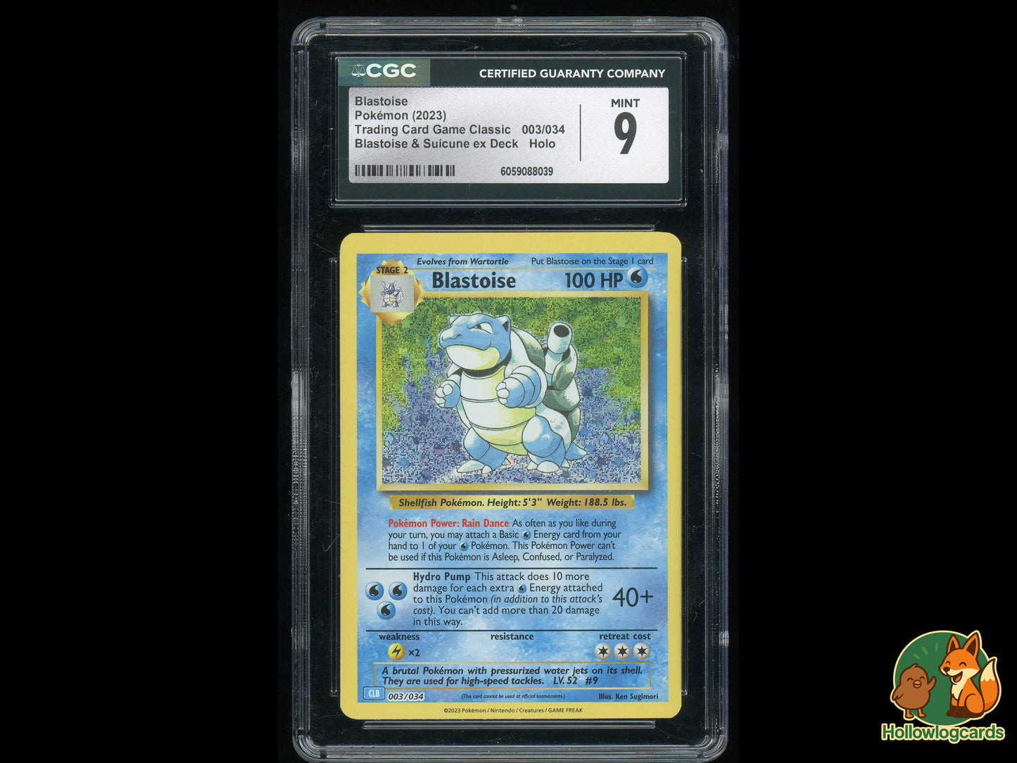 Graded Blastoise (003/034) Trading Card Game Classic - CGC 9