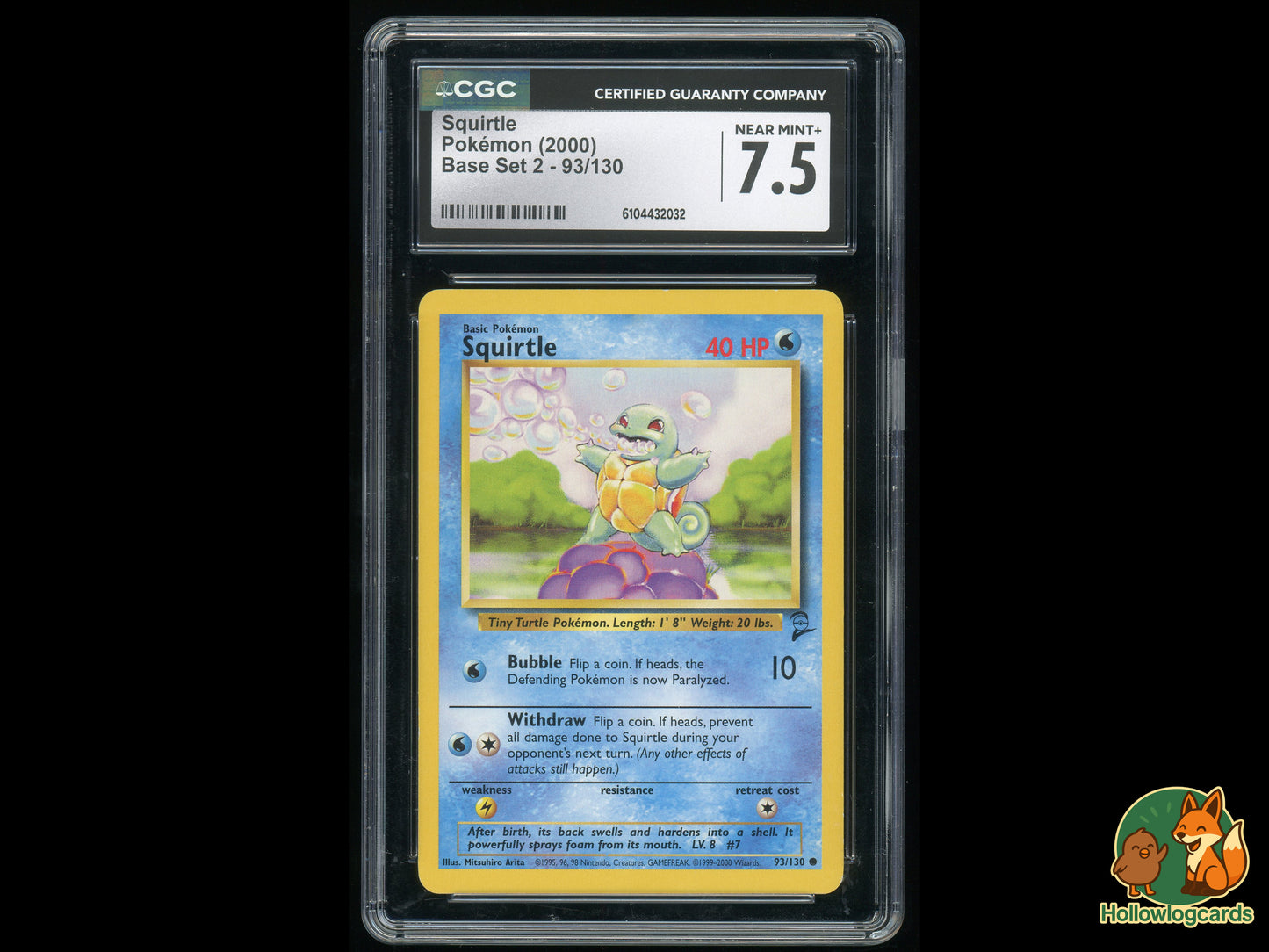 Graded Squirtle (93/130) - Base Set 2 - CGC 7.5