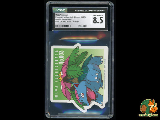 Graded Mega Venusaur (003) Pokemon Ichiban Kuji Stickers - CGC 8.5