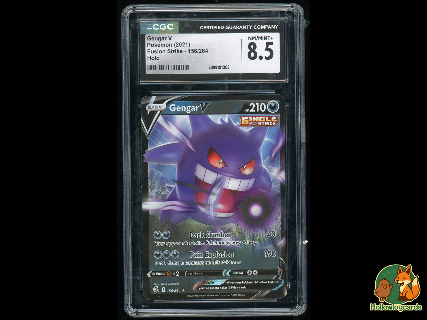 Graded Gengar V (156/264) Fusion Strike - CGC 8.5