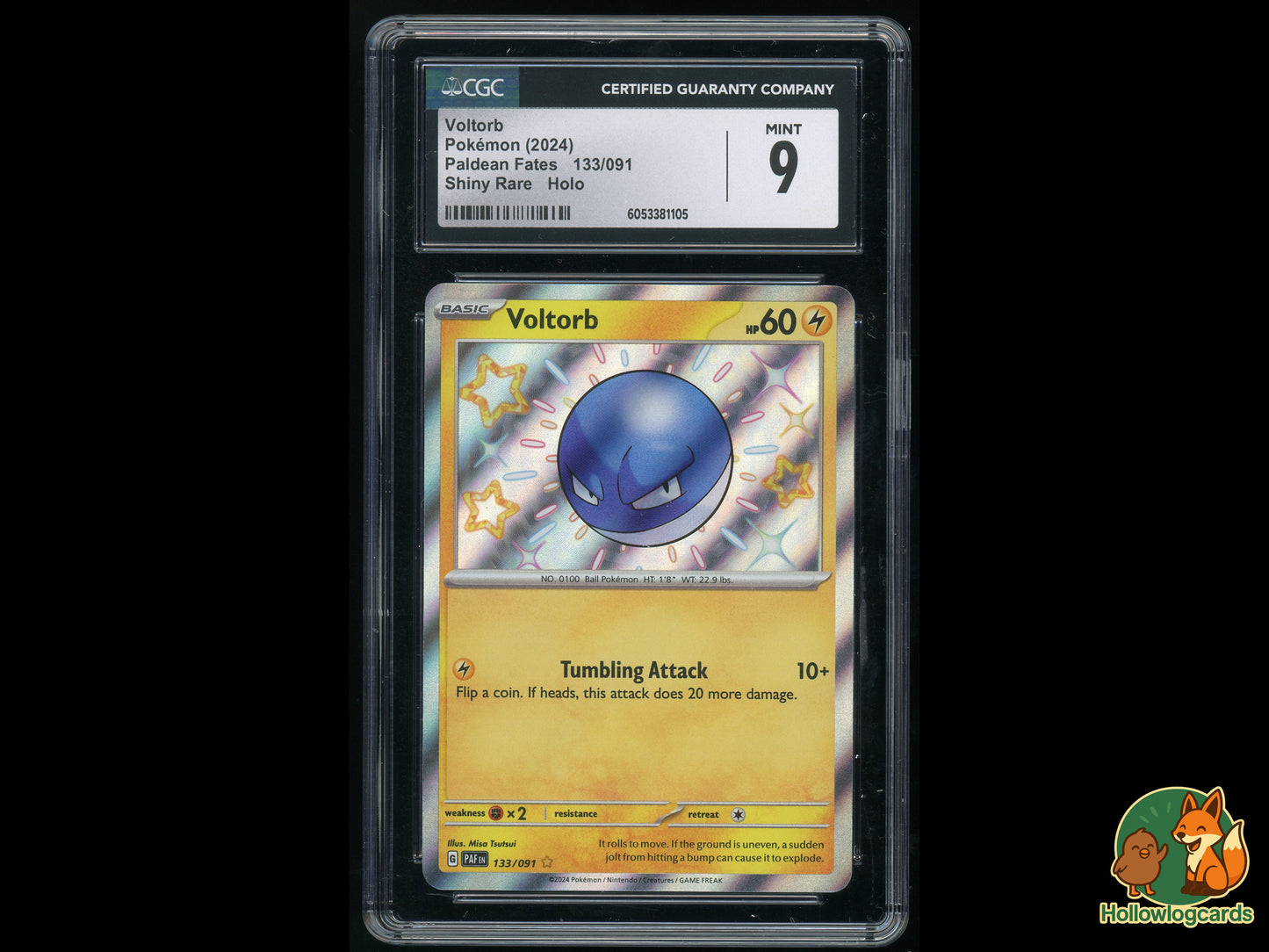 Graded Voltorb (133/091) Paldean Fates - CGC 9