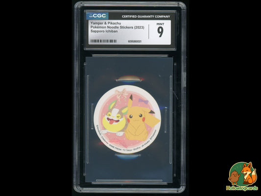 Graded Yamper & Pikachu - Pokemon Noodle Stickers - CGC 9
