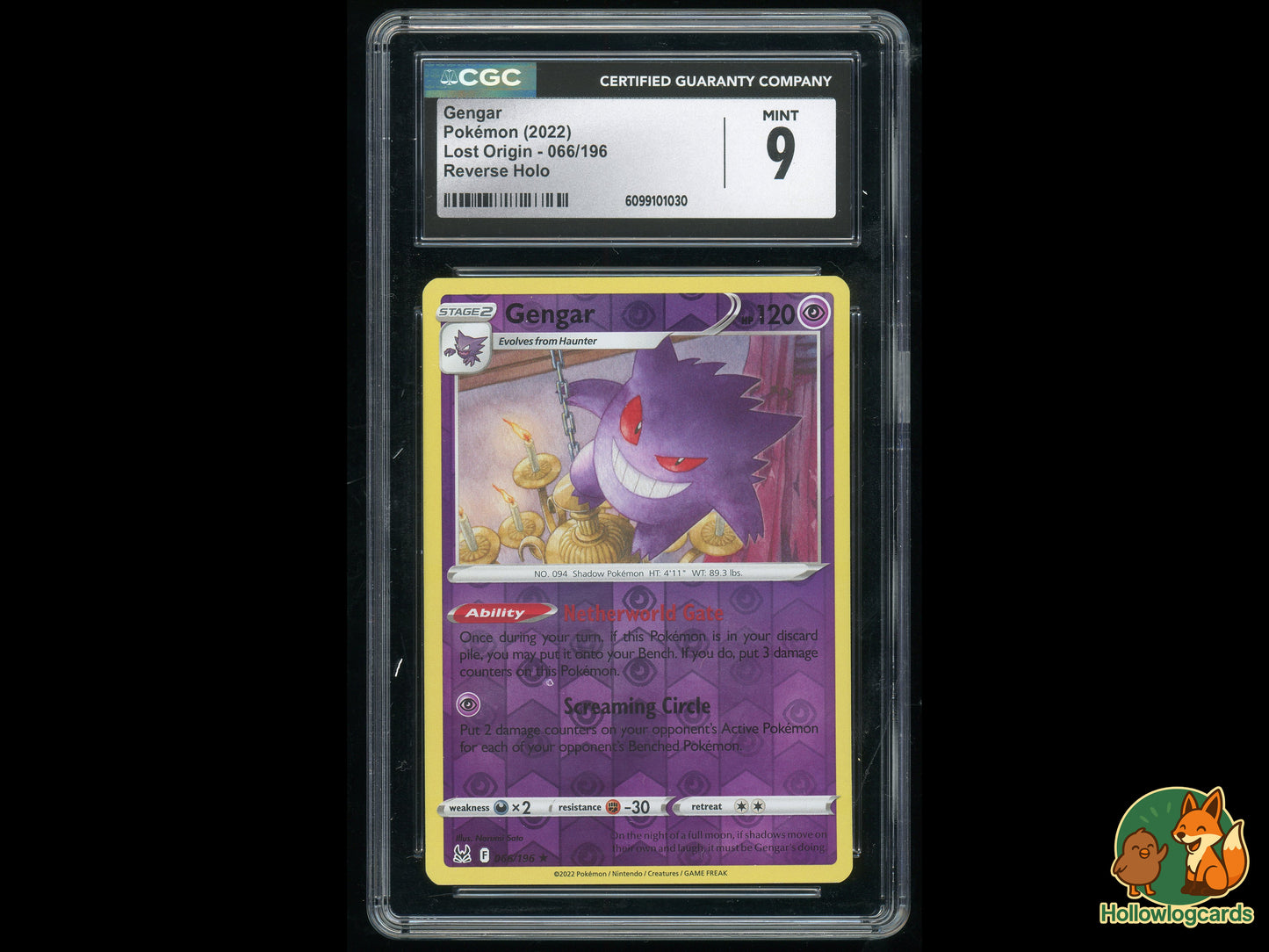 Graded Gengar (066/196) Lost Origin - CGC 9