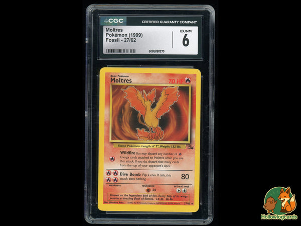 Graded Moltres (27/62) - Fossil - CGC 6