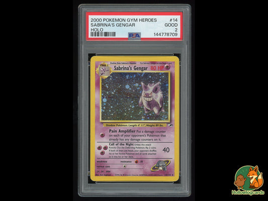 Graded Sabrina's Gengar (14/132) - Gym Heroes - PSA 2