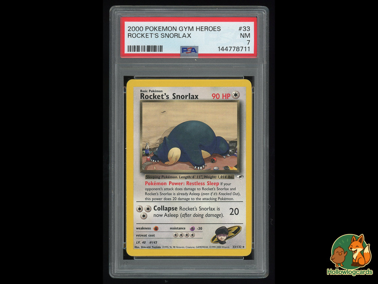 Graded Rocket's Snorlax (33/132) - Gym Heroes - PSA 7