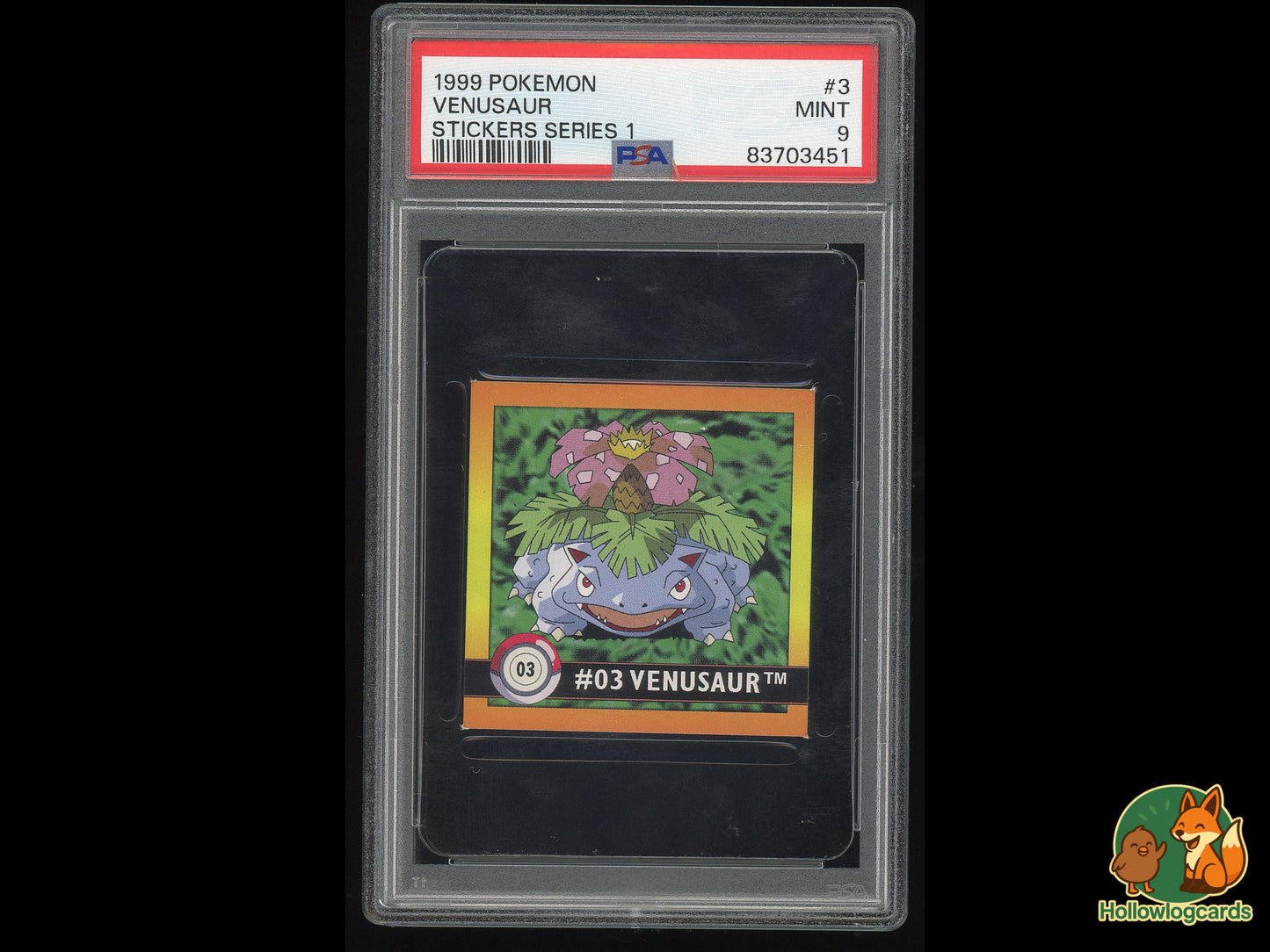 Graded Venusaur - Pokemon Stickers Series 1 3 - PSA 9