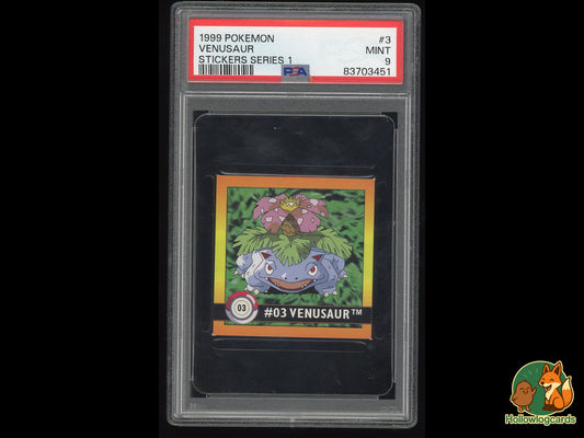Graded Venusaur - Pokemon Stickers Series 1 3 - PSA 9