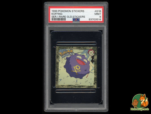 Graded Koffing - Pokemon Sticker Rare Gold G18 - PSA 9