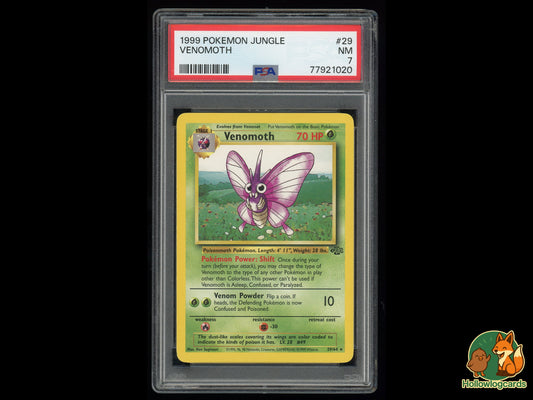 Graded Venomoth - Jungle 29/64 - WOTC - Sugimori PSA 7