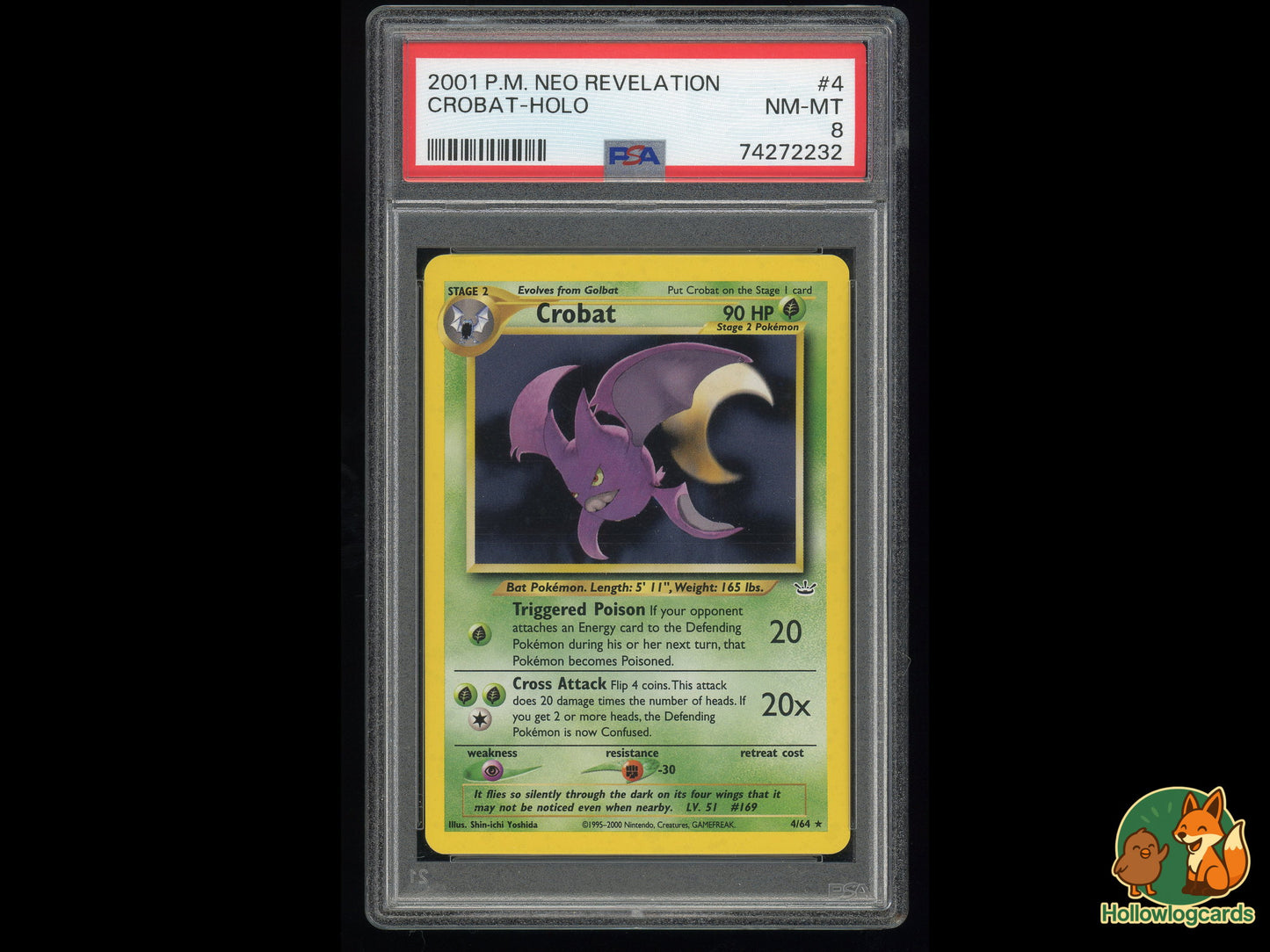 Graded Crobat (4/64) - Neo Revelation - Rare Holo Neo PSA 8 - WOTC