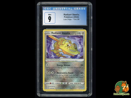 Graded Radiant Steelix - Lost Origin TG06/TG30 -  Shiny - Hasuno - CGC 9