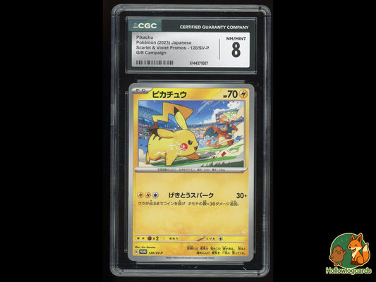 Graded Pikachu (120/SV - P) - Scarlet & Violet Promos - CGC 8 - Jap
