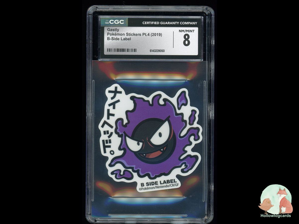 Graded Gastly - Pokemon Stickers Pt.4 - B - side - CGC 8