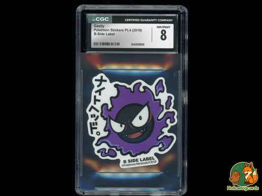 Graded Gastly - Pokemon Stickers Pt.4 - B - side - CGC 8