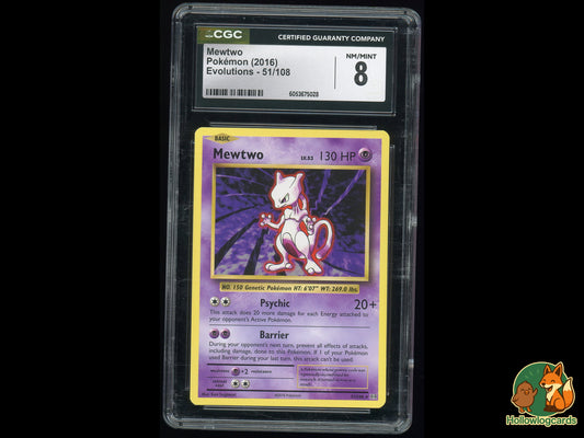 Graded Mewtwo (51/108) - Evolutions - CGC 8