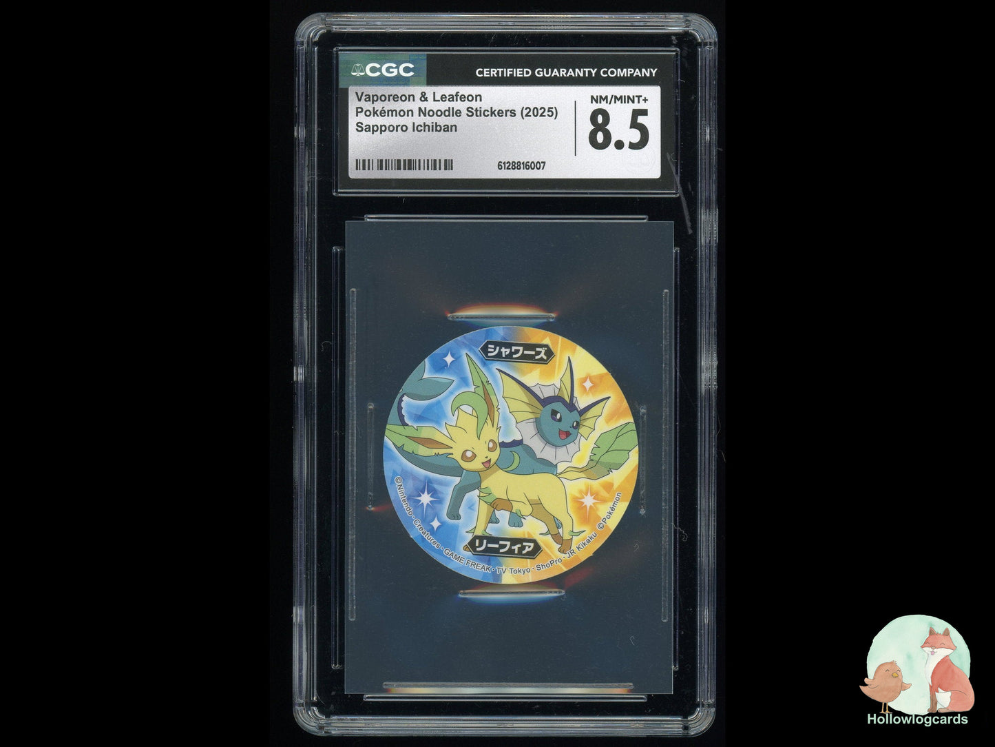 Graded Vaporeon & Leafeon - Pokemon Noodle Stickers - CGC 8.5