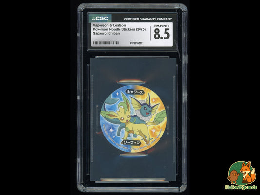 Graded Vaporeon & Leafeon - Pokemon Noodle Stickers - CGC 8.5