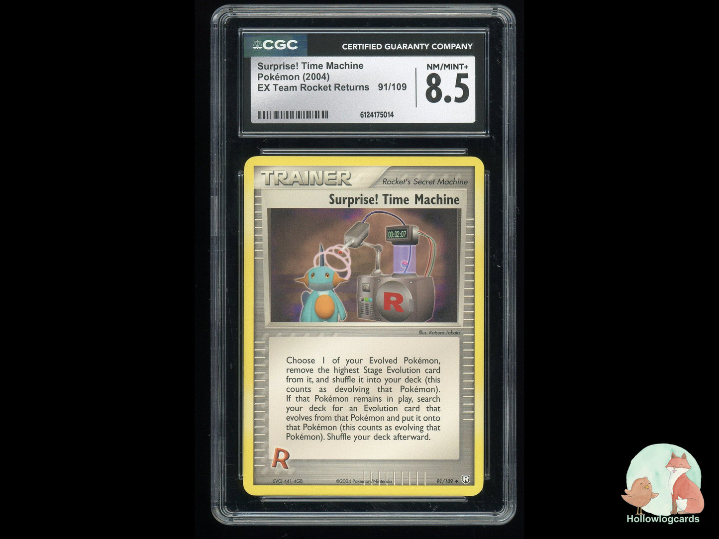 Graded Surprise! Time Machine (91/109) EX Team Rocket Returns - CGC 8.5