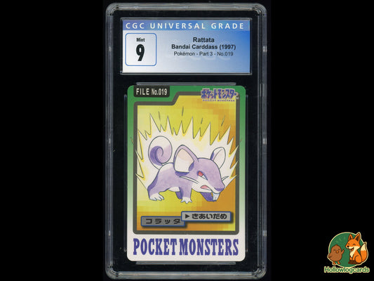Graded Rattata (019) Bandai Carddass - Part 3 - CGC 9