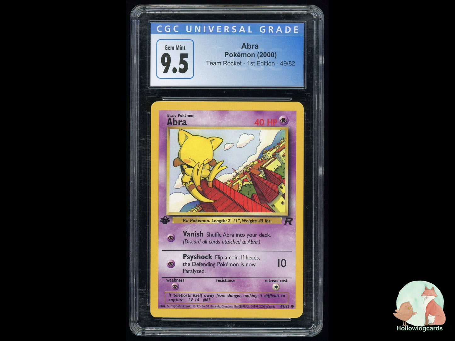 Graded 1st Edition Abra (49/82) - Team Rocket - 1st Ed. - CGC 10