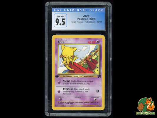 Graded 1st Edition Abra (49/82) - Team Rocket - 1st Ed. - CGC 10