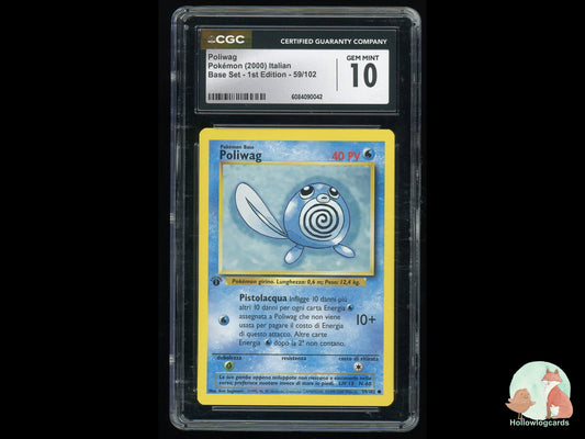Graded Poliwag (59/102) - Base Set - 1st Edition - CGC 10 Italian