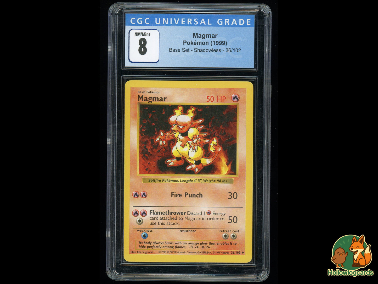 Graded Magmar - Base Set Shadowless [36/102] - CGC 8 - Sugimori