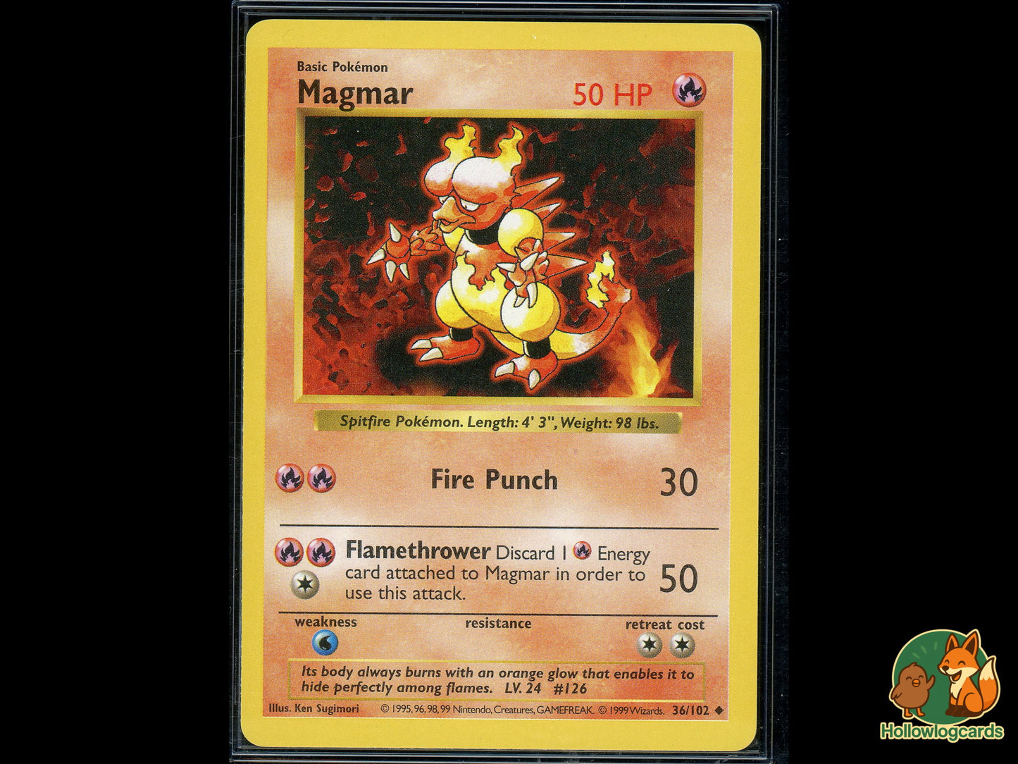 Graded Magmar - Base Set Shadowless [36/102] - CGC 8 - Sugimori