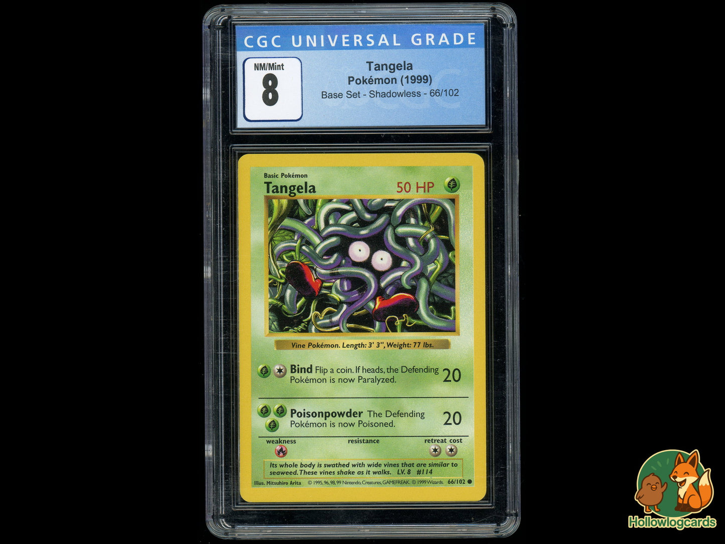 Graded Tangela - Base Set Shadowless [66/102] - CGC 8 WOTC - Arita
