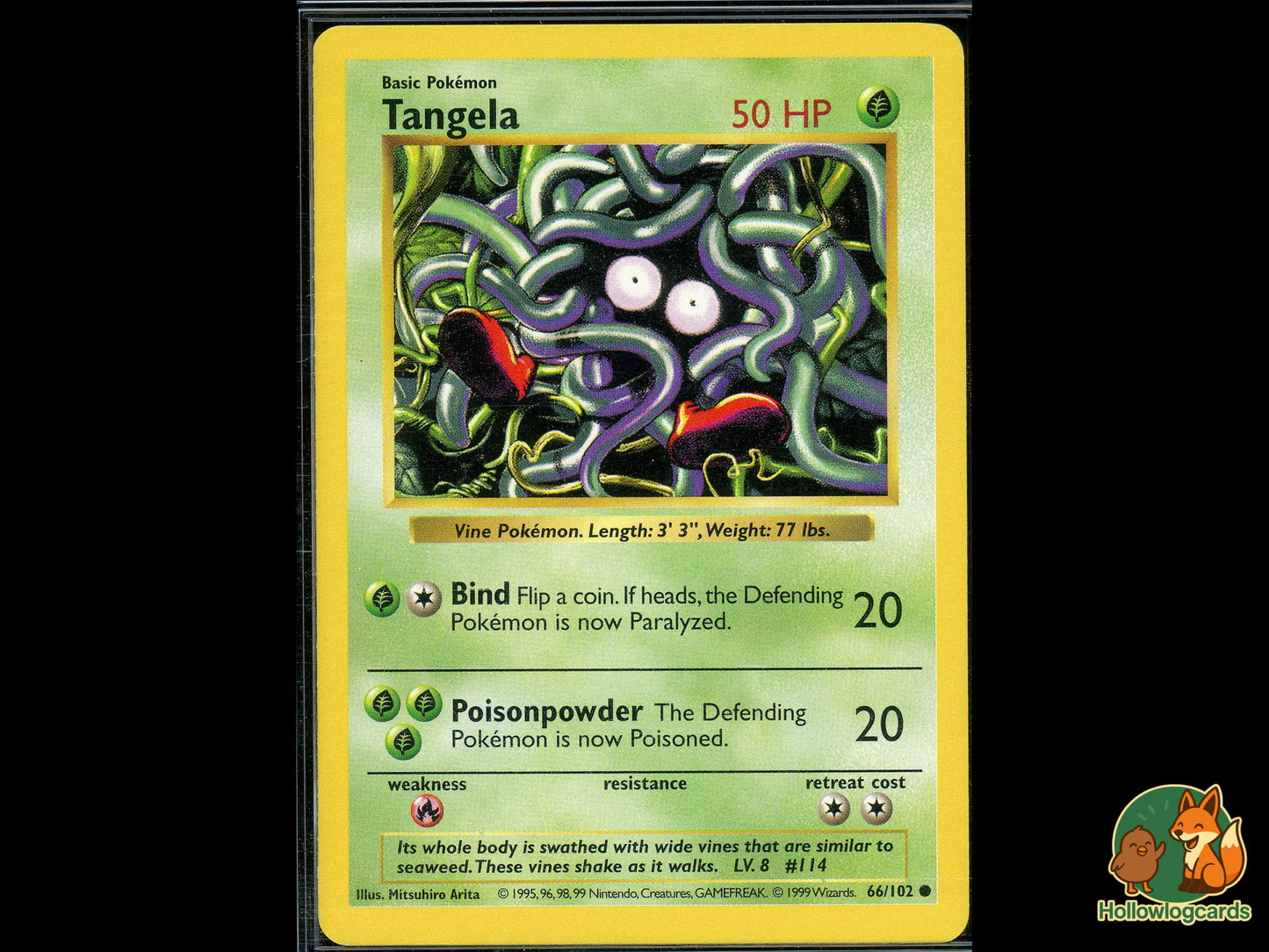 Graded Tangela - Base Set Shadowless [66/102] - CGC 8 WOTC - Arita