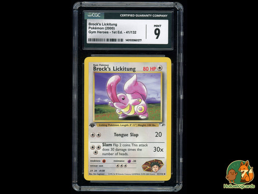 Graded 1st Edition - Brock's Lickitung - Gym Heroes [41/132] - CGC 9
