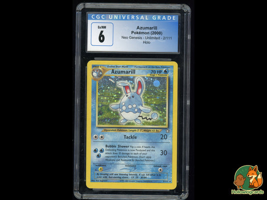 Graded Azumarill - Neo Genesis 2/111 - Sugimori - CGC 6